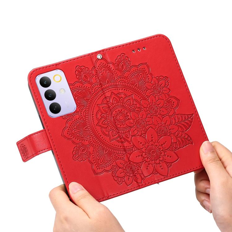 For Realme C85 Pro 4G Seven-petal Flowers Embossing Leather Phone Case