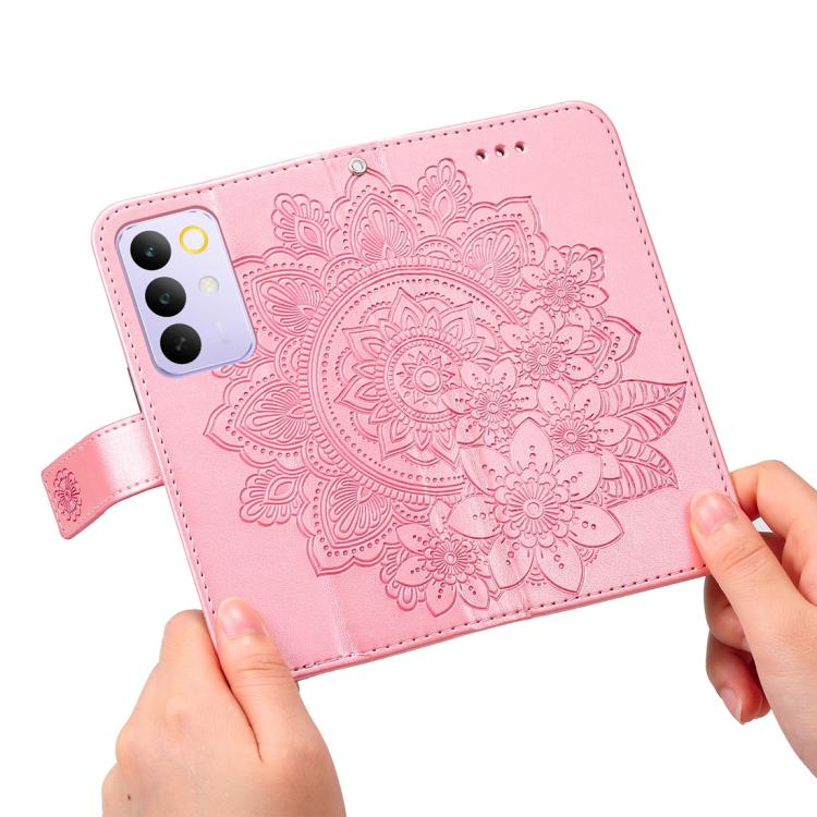For Realme C85 Pro 4G Seven-petal Flowers Embossing Leather Phone Case