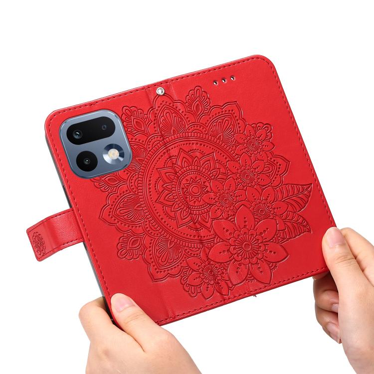For Realme 16 Pro 5G Seven-petal Flowers Embossing Leather Phone Case
