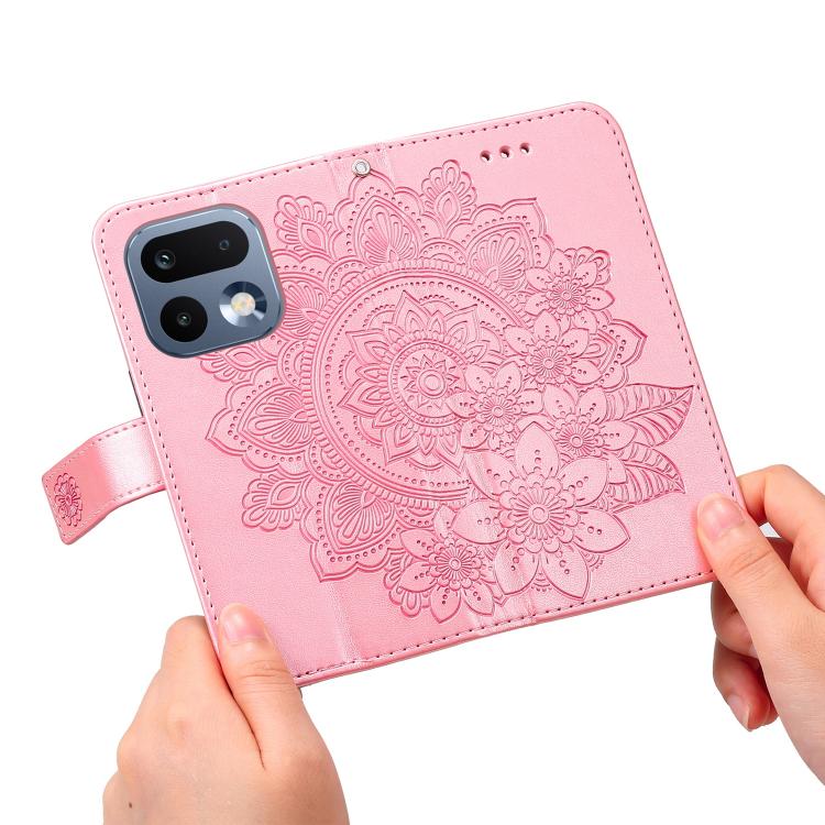 For Realme 16 Pro 5G Seven-petal Flowers Embossing Leather Phone Case