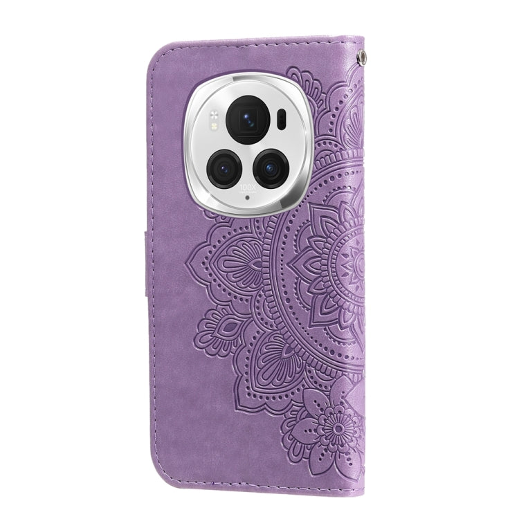 For Honor Magic6 Pro Seven-petal Flowers Embossing Leather Phone Case
