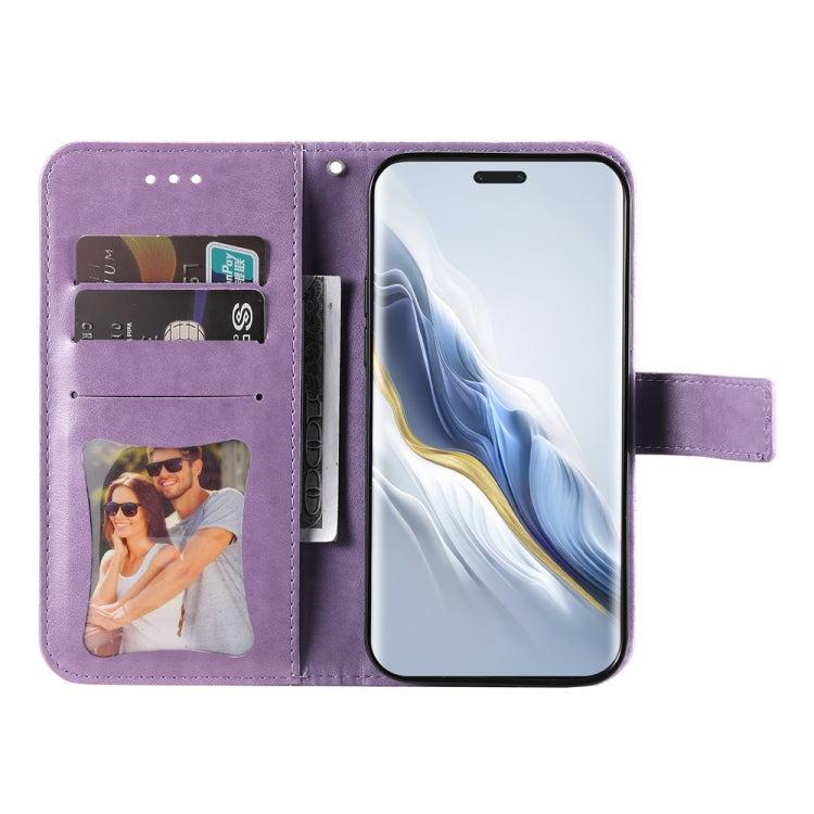 For Honor Magic6 Pro Seven-petal Flowers Embossing Leather Phone Case