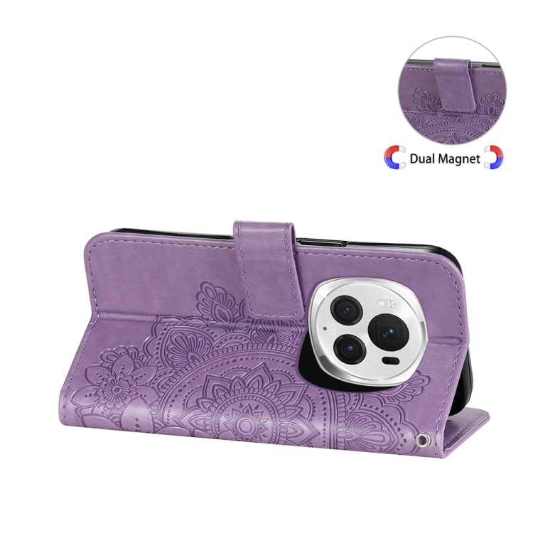For Honor Magic6 Pro Seven-petal Flowers Embossing Leather Phone Case
