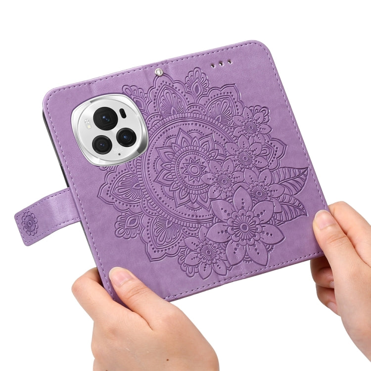 For Honor Magic6 Pro Seven-petal Flowers Embossing Leather Phone Case