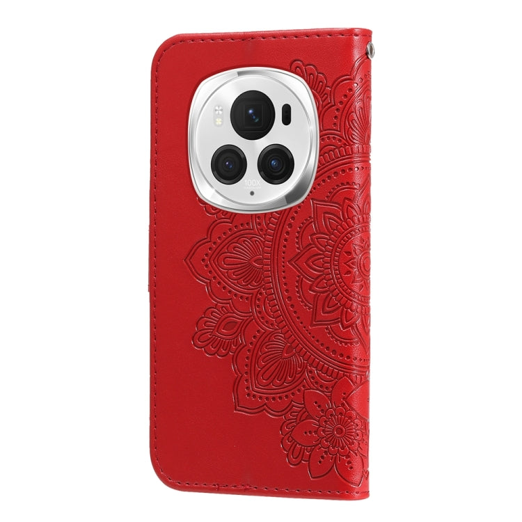 For Honor Magic6 Pro Seven-petal Flowers Embossing Leather Phone Case