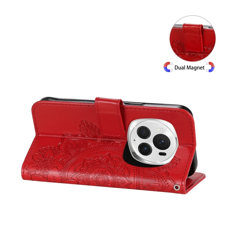 For Honor Magic6 Pro Seven-petal Flowers Embossing Leather Phone Case