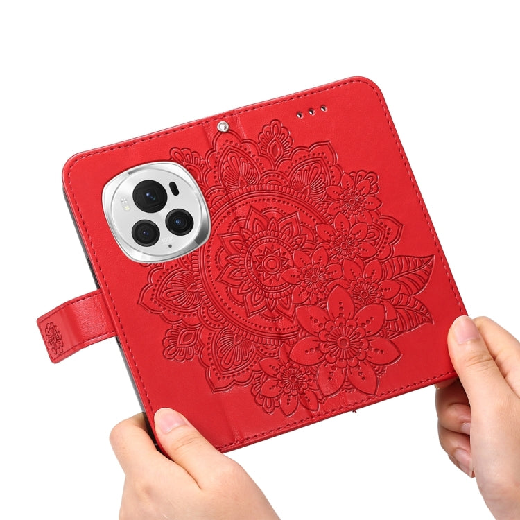 For Honor Magic6 Pro Seven-petal Flowers Embossing Leather Phone Case