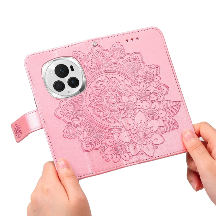 For Honor Magic6 Pro Seven-petal Flowers Embossing Leather Phone Case