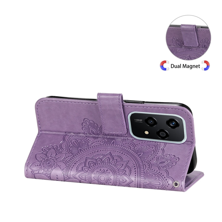 For Honor 200 Lite Global Seven-petal Flowers Embossing Leather Phone Case