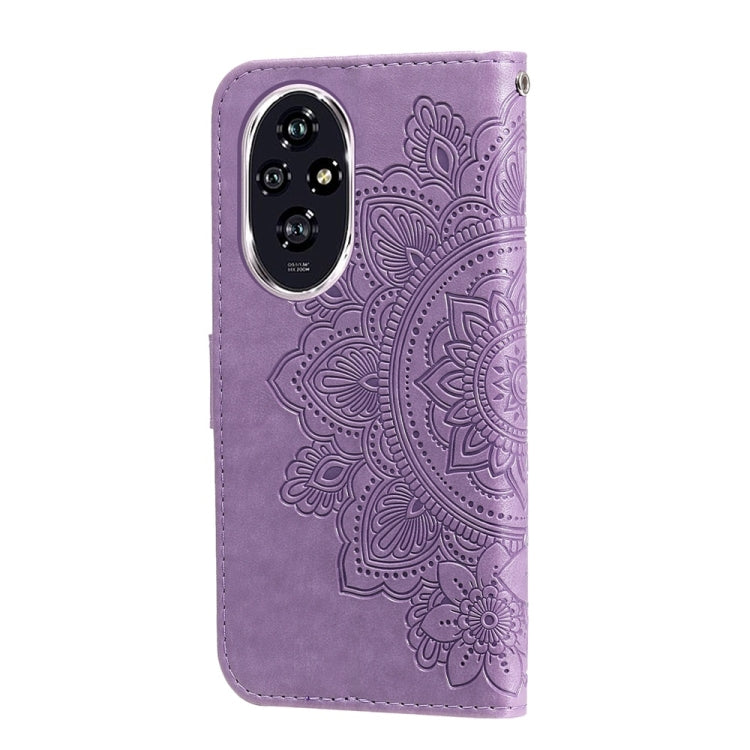 For Honor 200 Seven-petal Flowers Embossing Leather Phone Case