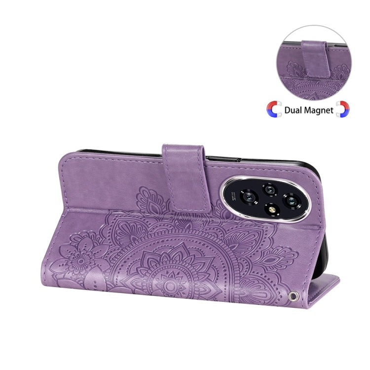 For Honor 200 Seven-petal Flowers Embossing Leather Phone Case