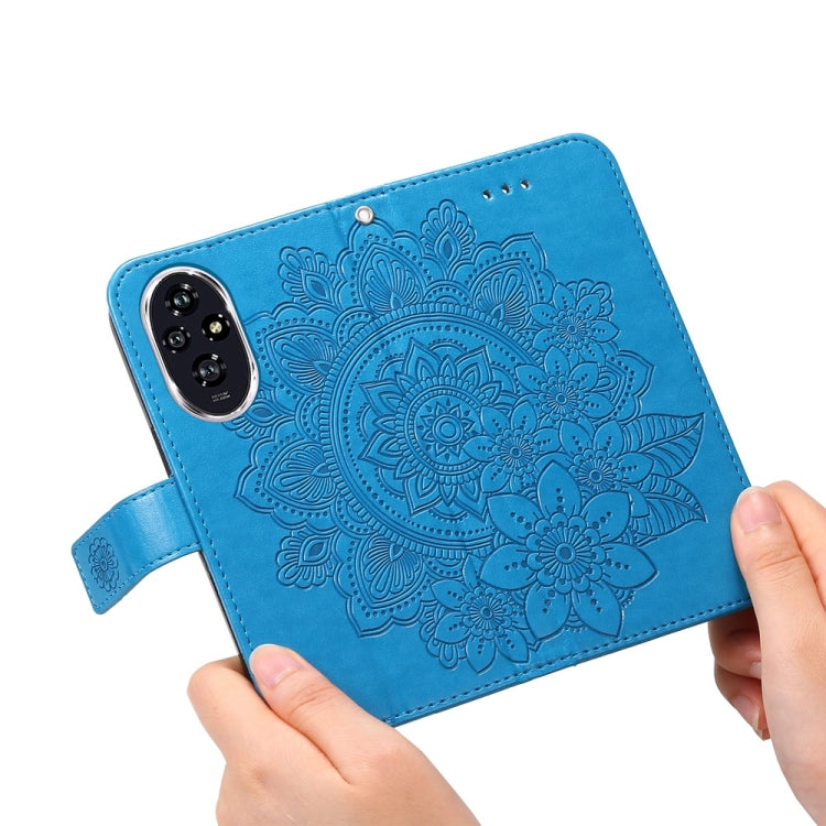 For Honor 200 Seven-petal Flowers Embossing Leather Phone Case