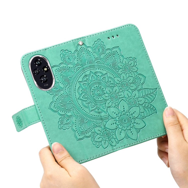 For Honor 200 Seven-petal Flowers Embossing Leather Phone Case