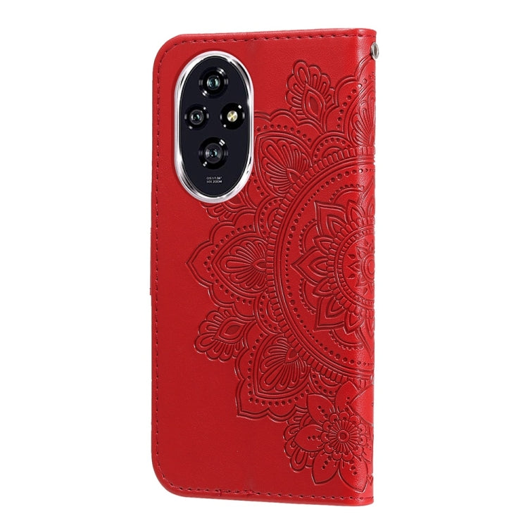 For Honor 200 Seven-petal Flowers Embossing Leather Phone Case