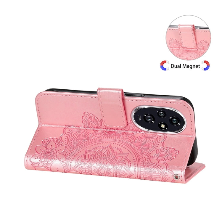 For Honor 200 Seven-petal Flowers Embossing Leather Phone Case