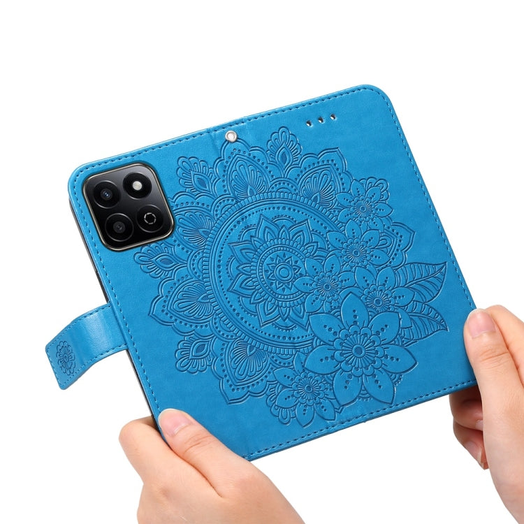 For Honor Play 60 Plus Seven-petal Flowers Embossing Leather Phone Case