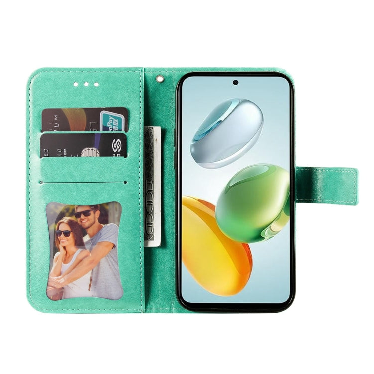 For Honor Play 60 Plus Seven-petal Flowers Embossing Leather Phone Case