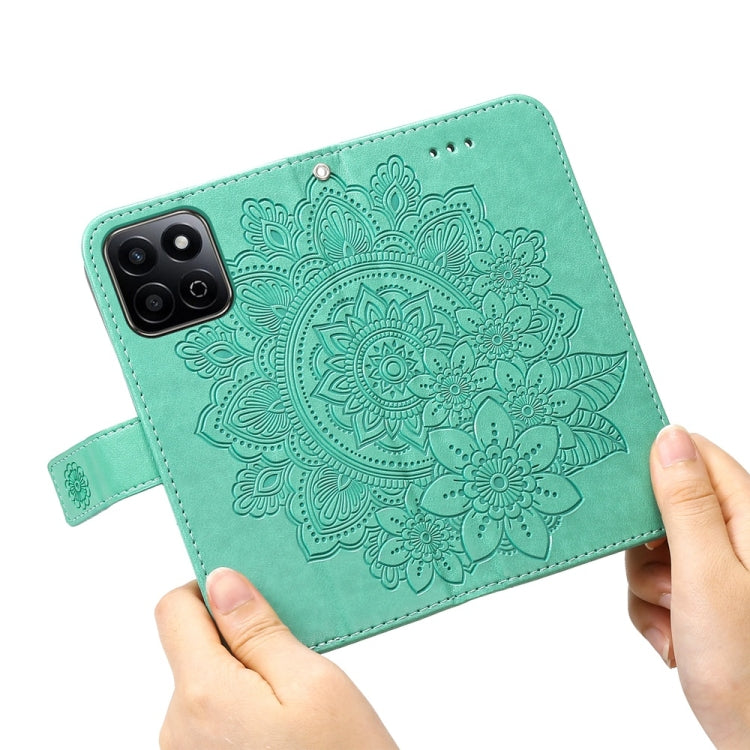 For Honor Play 60 Plus Seven-petal Flowers Embossing Leather Phone Case