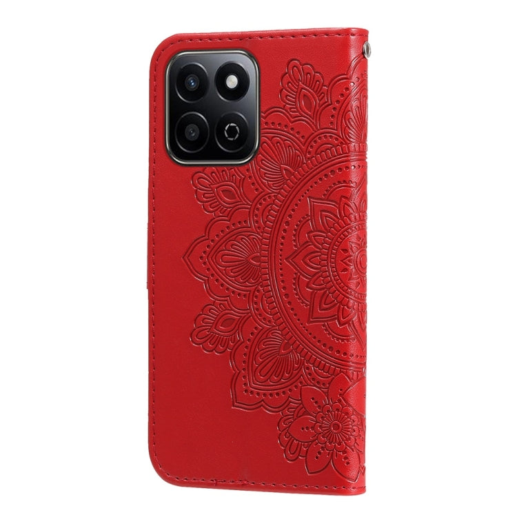 For Honor Play 60 Plus Seven-petal Flowers Embossing Leather Phone Case