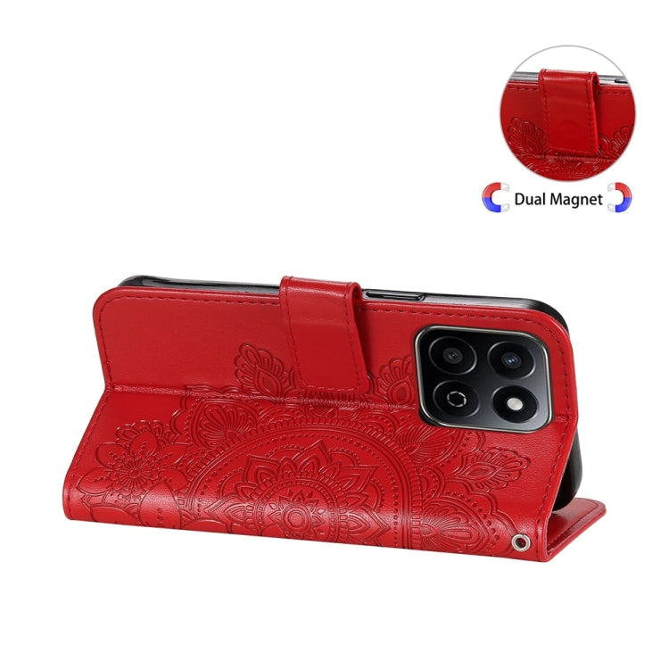 For Honor Play 60 Plus Seven-petal Flowers Embossing Leather Phone Case