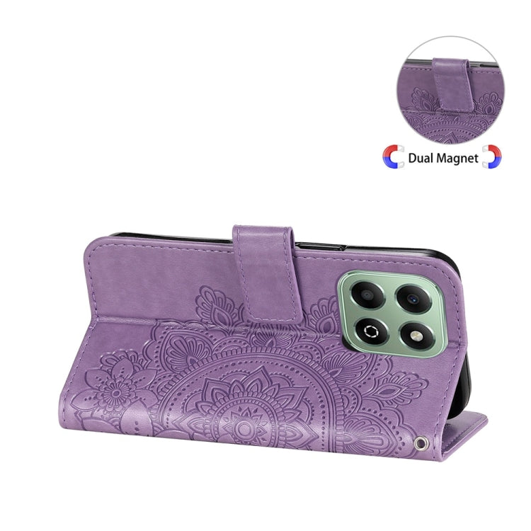 For Honor X6b 4G / X6c 4G / X5b / X5b Plus Seven-petal Flowers Embossing Leather Phone Case