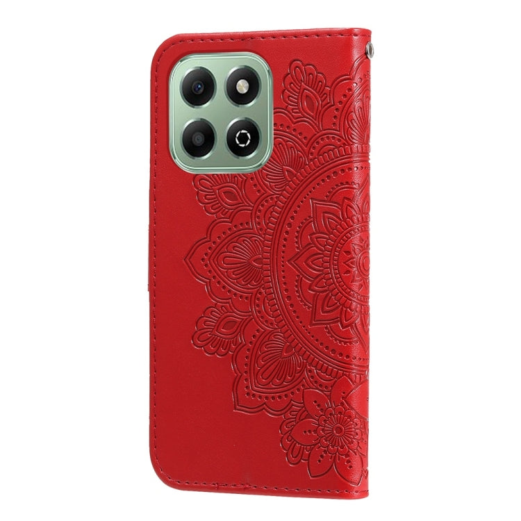 For Honor X6b 4G / X6c 4G / X5b / X5b Plus Seven-petal Flowers Embossing Leather Phone Case