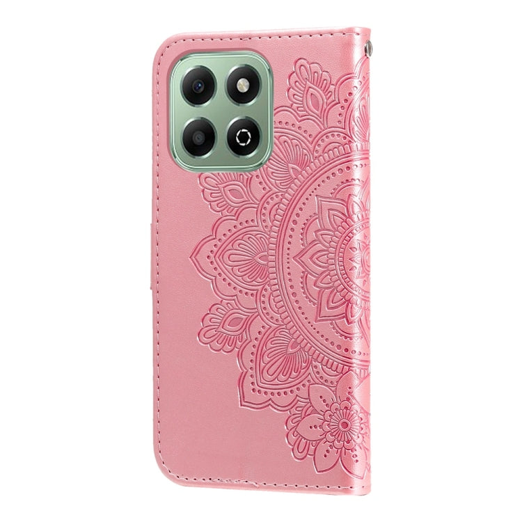 For Honor X6b 4G / X6c 4G / X5b / X5b Plus Seven-petal Flowers Embossing Leather Phone Case