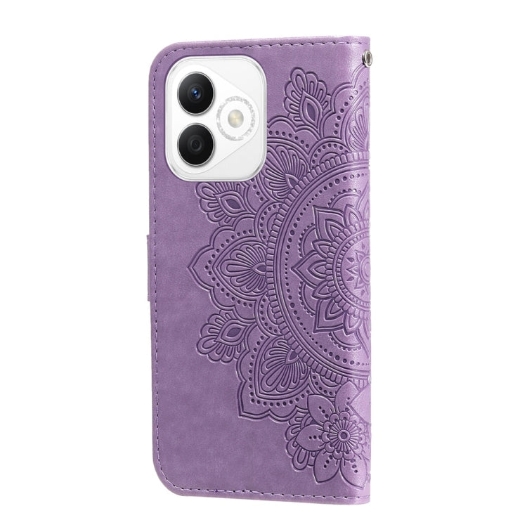 For Honor X60i Seven-petal Flowers Embossing Leather Phone Case