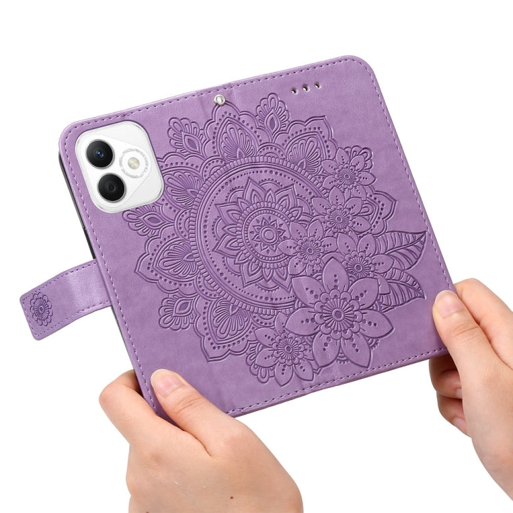 For Honor X60i Seven-petal Flowers Embossing Leather Phone Case