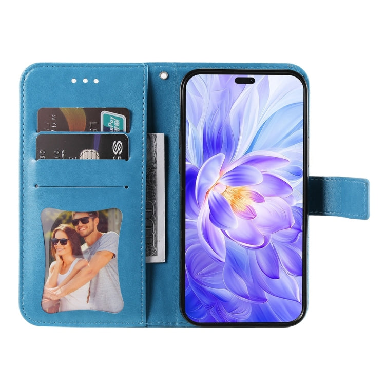 For Honor X60i Seven-petal Flowers Embossing Leather Phone Case