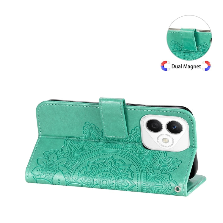 For Honor X60i Seven-petal Flowers Embossing Leather Phone Case