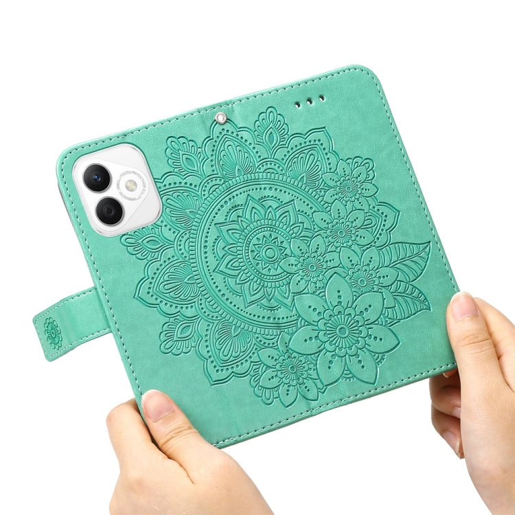 For Honor X60i Seven-petal Flowers Embossing Leather Phone Case