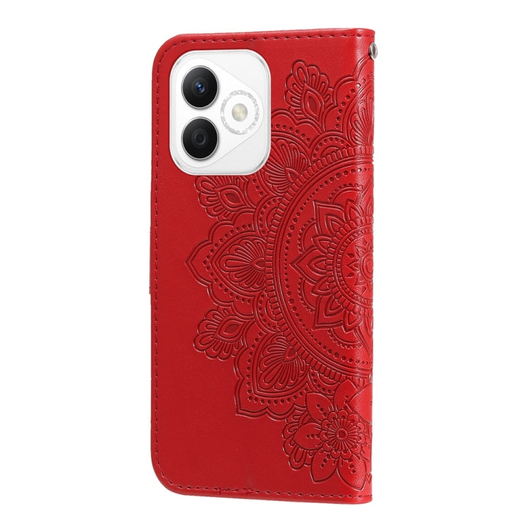 For Honor X60i Seven-petal Flowers Embossing Leather Phone Case