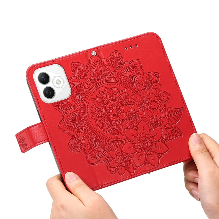 For Honor X60i Seven-petal Flowers Embossing Leather Phone Case