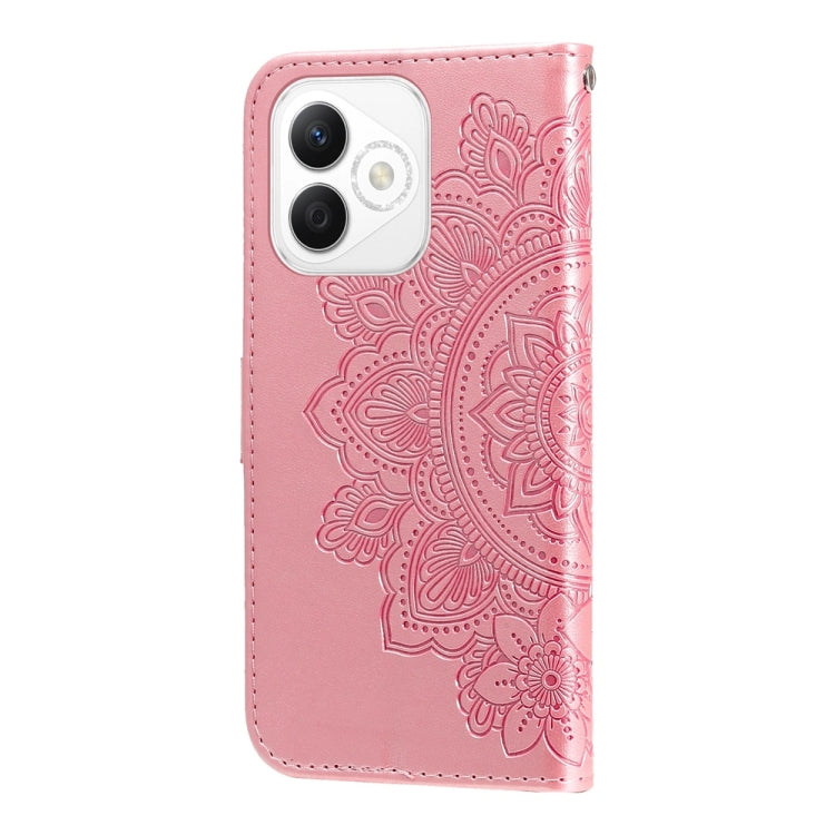 For Honor X60i Seven-petal Flowers Embossing Leather Phone Case