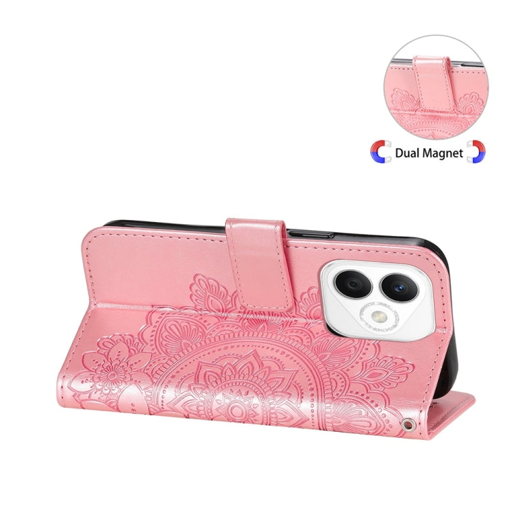 For Honor X60i Seven-petal Flowers Embossing Leather Phone Case