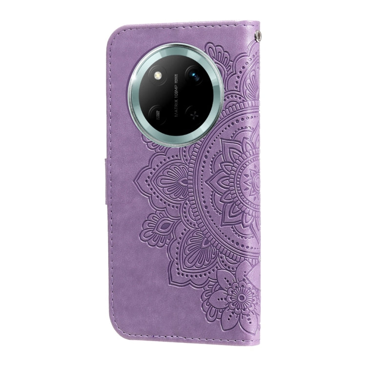 For Honor X9c / Magic7 Lite Seven-petal Flowers Embossing Leather Phone Case