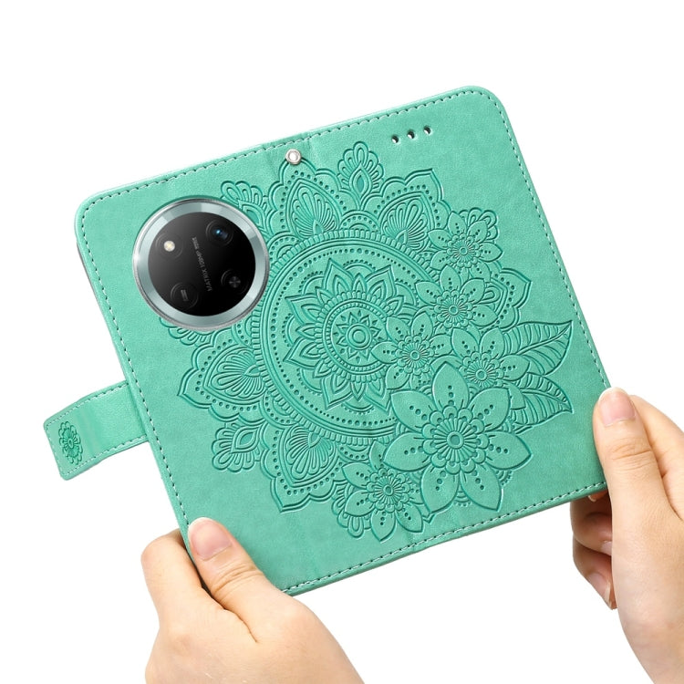 For Honor X9c / Magic7 Lite Seven-petal Flowers Embossing Leather Phone Case