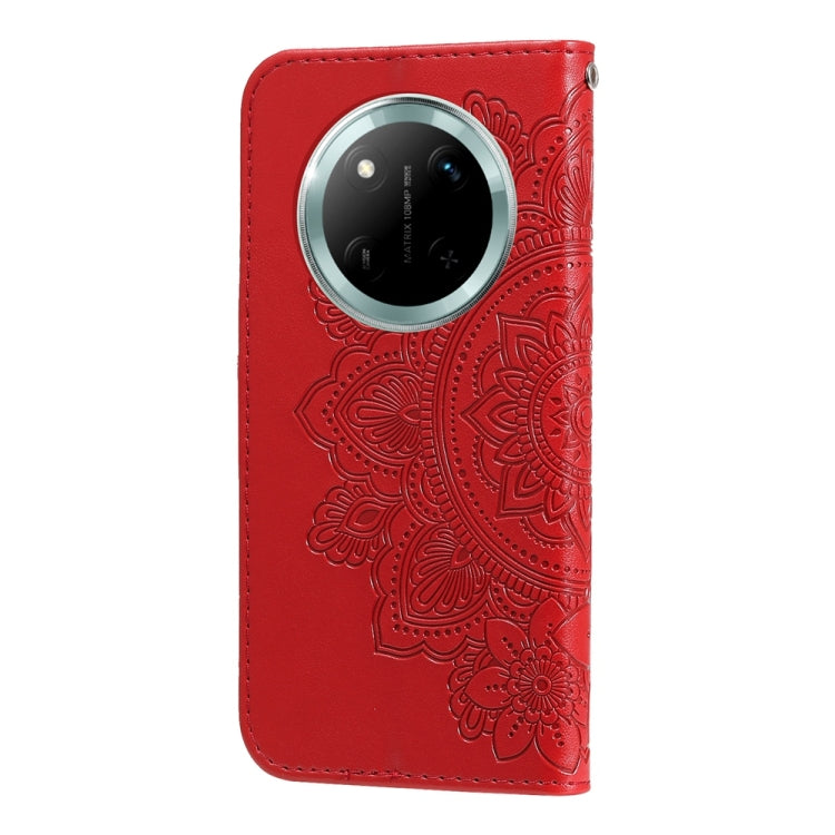 For Honor X9c / Magic7 Lite Seven-petal Flowers Embossing Leather Phone Case