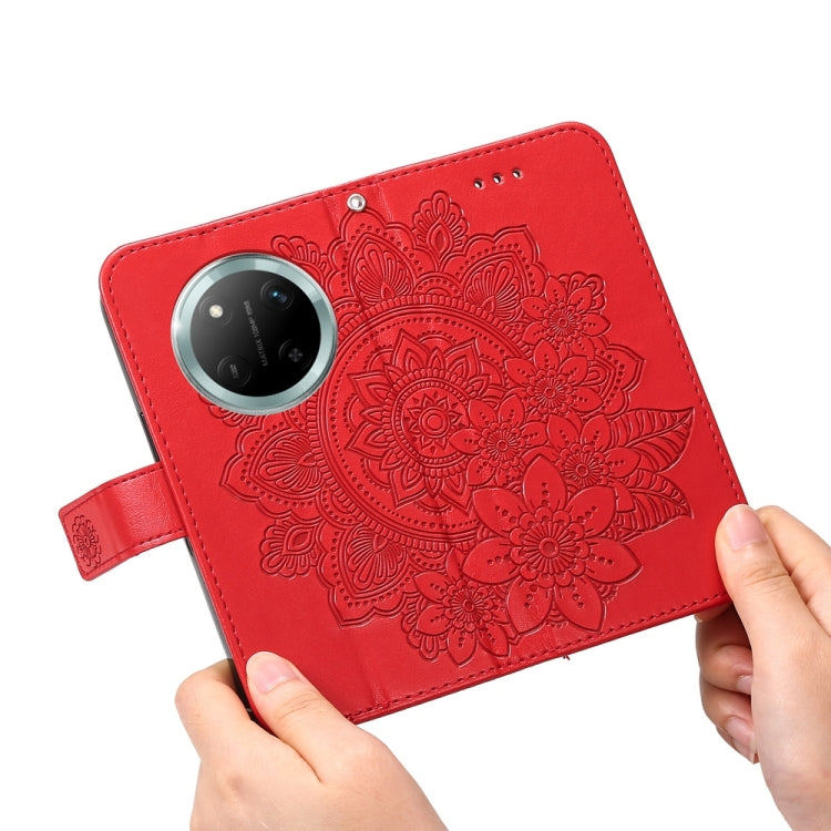 For Honor X9c / Magic7 Lite Seven-petal Flowers Embossing Leather Phone Case