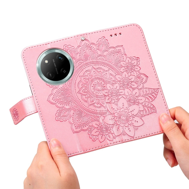 For Honor X9c / Magic7 Lite Seven-petal Flowers Embossing Leather Phone Case