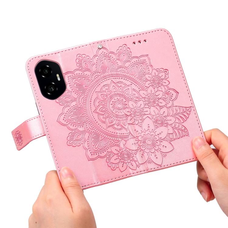 For Honor 300 Seven-petal Flowers Embossing Leather Phone Case