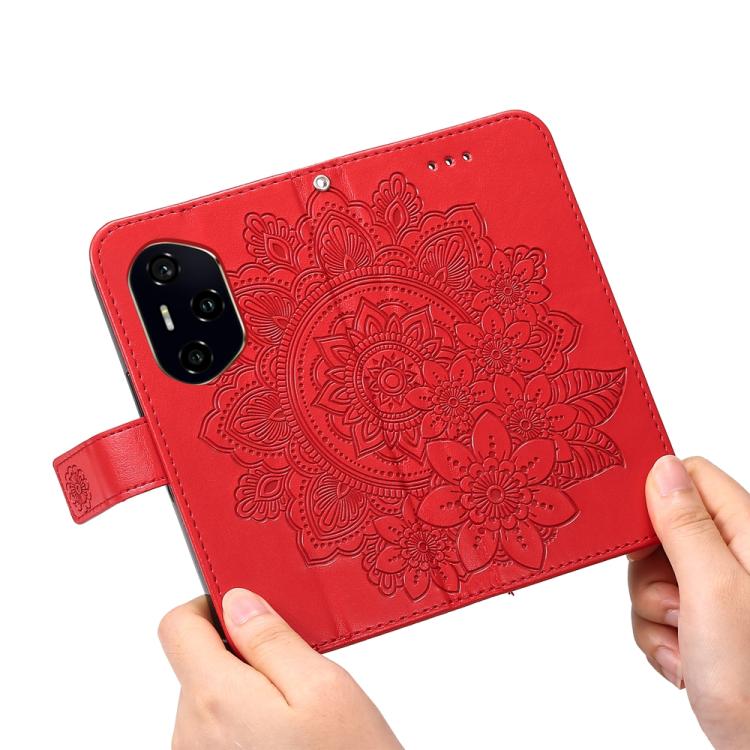 For Honor 300 Pro Seven-petal Flowers Embossing Leather Phone Case