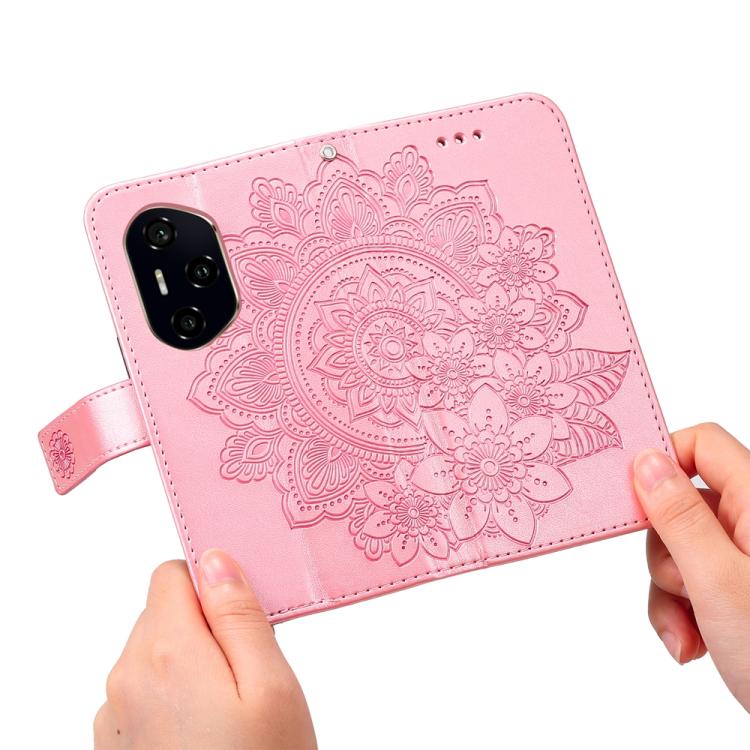 For Honor 300 Pro Seven-petal Flowers Embossing Leather Phone Case