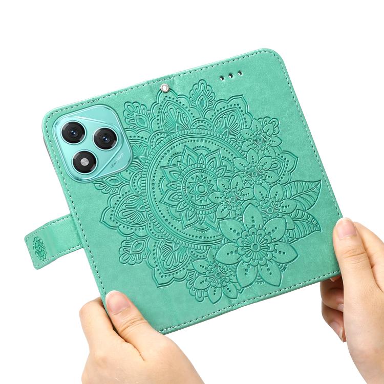 For Honor 400 Lite Global Seven-petal Flowers Embossing Leather Phone Case