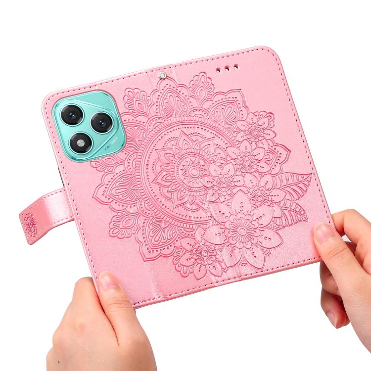 For Honor 400 Lite Global Seven-petal Flowers Embossing Leather Phone Case