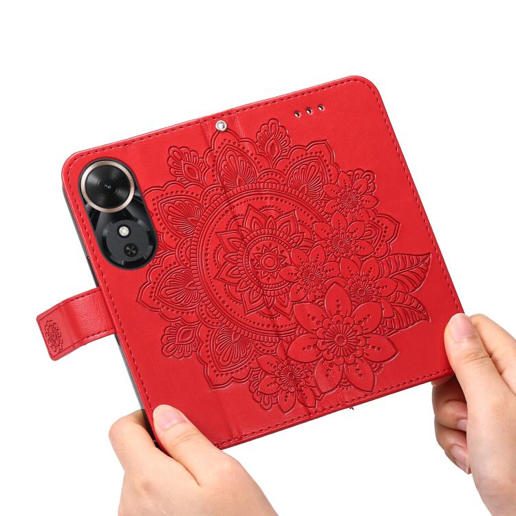 For Honor Play 60 Seven-petal Flowers Embossing Leather Phone Case