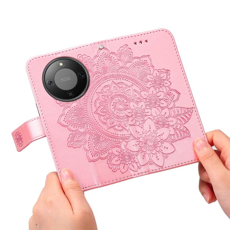 For Honor X70 5G Seven-petal Flowers Embossing Leather Phone Case