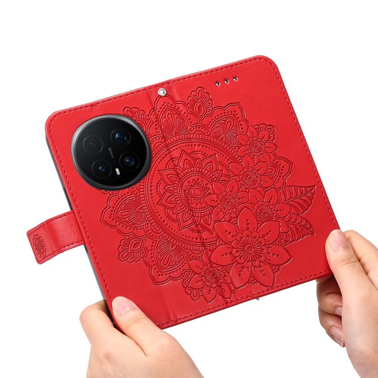 For Honor Magic8 Pro Seven-petal Flowers Embossing Leather Phone Case