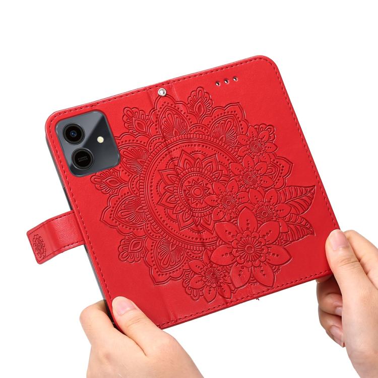 For Honor Play10 4G Seven-petal Flowers Embossing Leather Phone Case